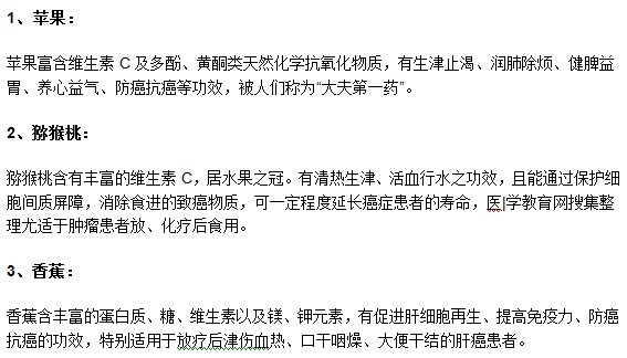 哪些水果對肝癌患者治療有幫助？