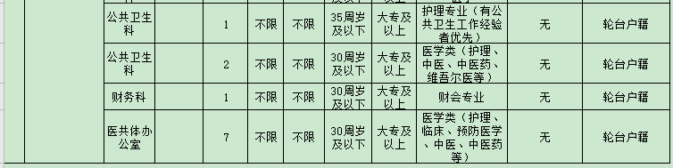 2020年新疆輪臺(tái)縣面向社會(huì)公開(kāi)招聘編制外工作人員職位表（27人）2