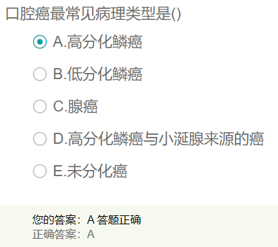 口腔癌最常見病理類型是？