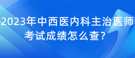 2023年中西醫(yī)內(nèi)科主治醫(yī)師考試成績怎么查？