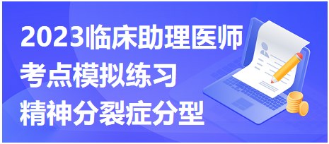 2023臨床助理醫(yī)師考點(diǎn)模擬練習(xí)-精神分裂癥