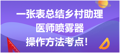 一張表總結(jié)鄉(xiāng)村助理醫(yī)師技能?chē)婌F器操作方法考點(diǎn)！