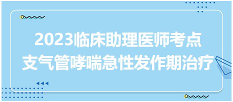 支氣管哮喘急性發(fā)作期治療